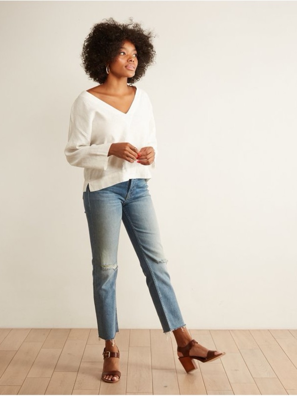 MOTHER Tomcat Ankle fray High-Rise Straight Jeans